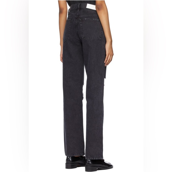 Re/Done High Rise Black Distressed Jeans - Picture 3 of 6